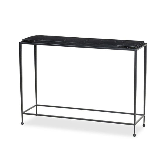 Dalston Cast Glass Console Table - Smoked Black Cast Glass