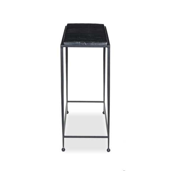 Dalston Cast Glass Console Table - Smoked Black Cast Glass