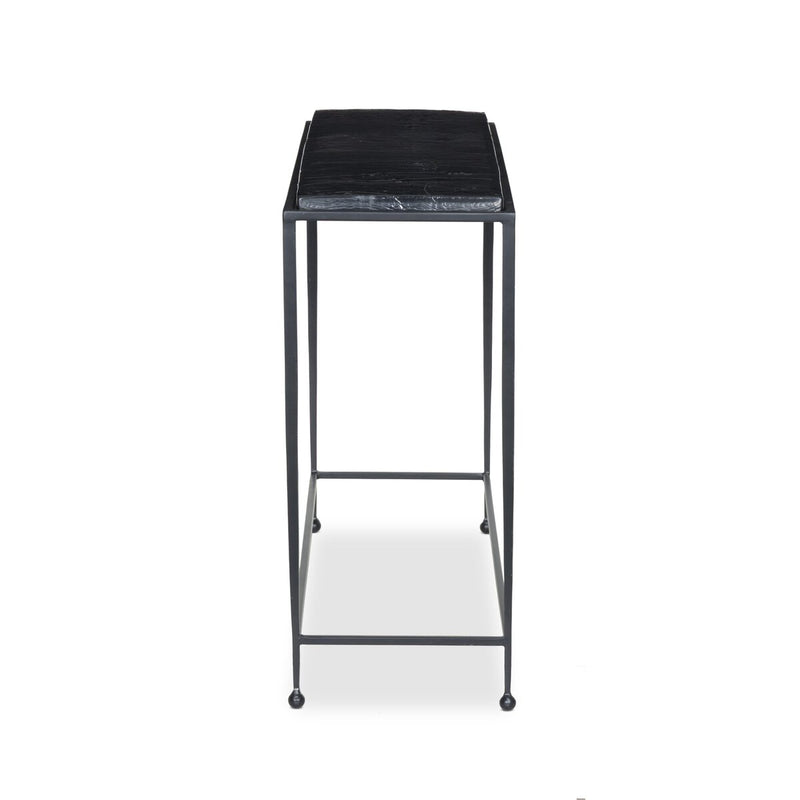 Dalston Cast Glass Console Table - Smoked Black Cast Glass