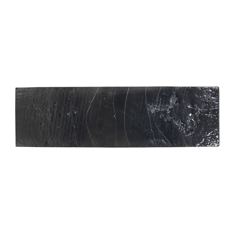 Dalston Cast Glass Console Table - Smoked Black Cast Glass