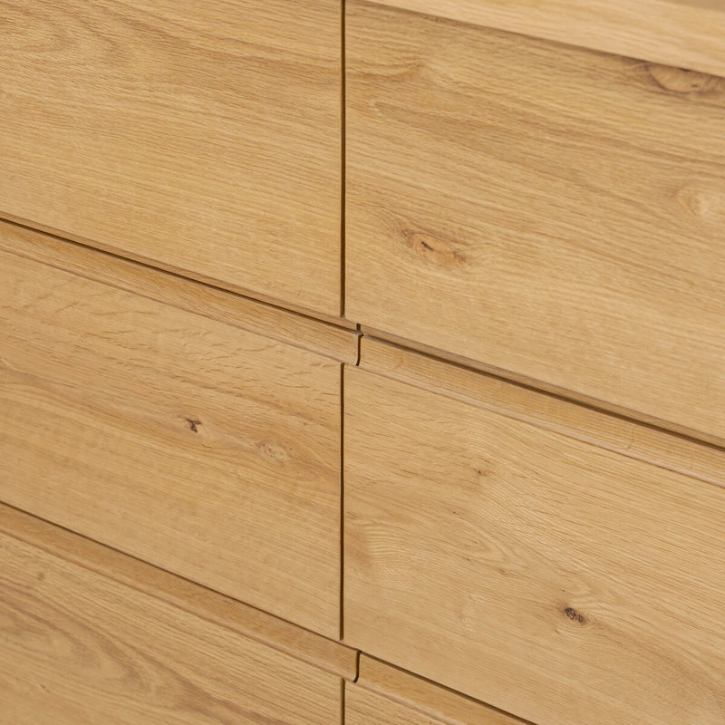 Novella 6 Drawer Dresser - Natural Oak Veneer Thick Random