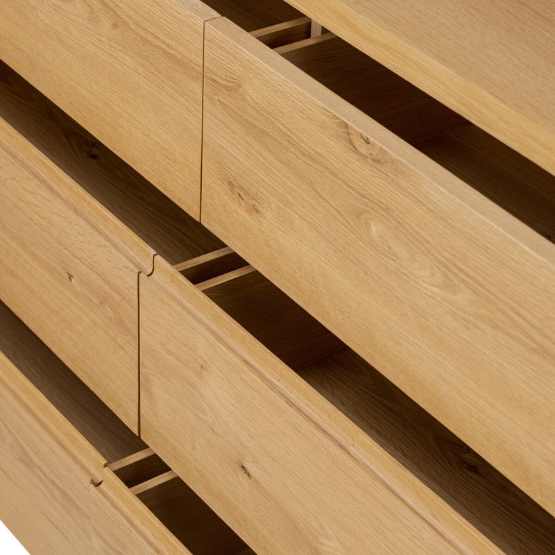 Novella 6 Drawer Dresser - Natural Oak Veneer Thick Random