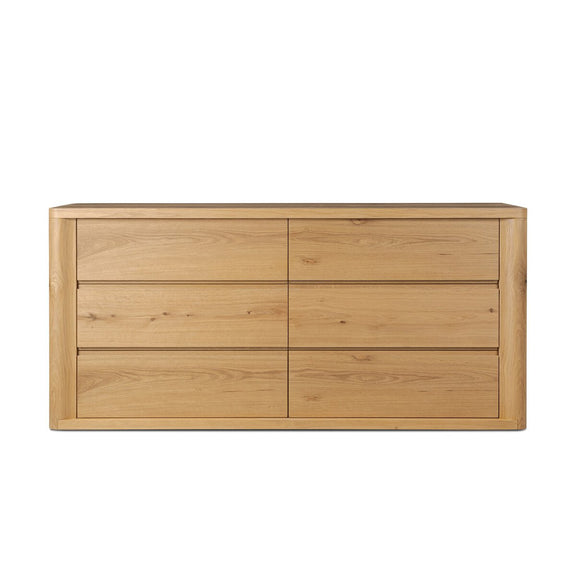 Novella 6 Drawer Dresser - Natural Oak Veneer Thick Random