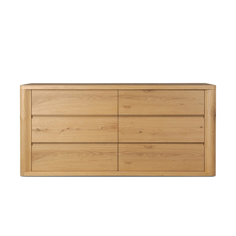 Novella 6 Drawer Dresser - Natural Oak Veneer Thick Random