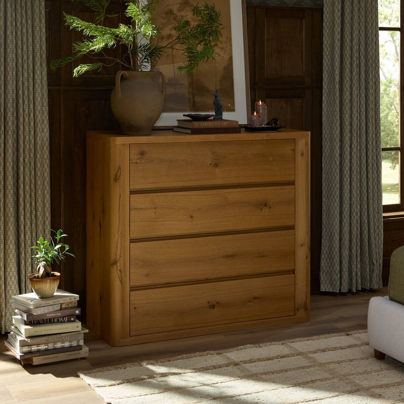 Novella 4 Drawer Dresser - Natural Oak Veneer Thick Random