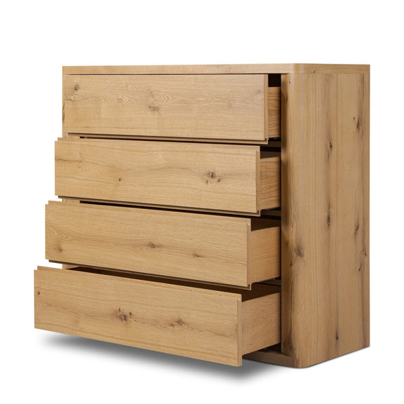 Novella 4 Drawer Dresser - Natural Oak Veneer Thick Random