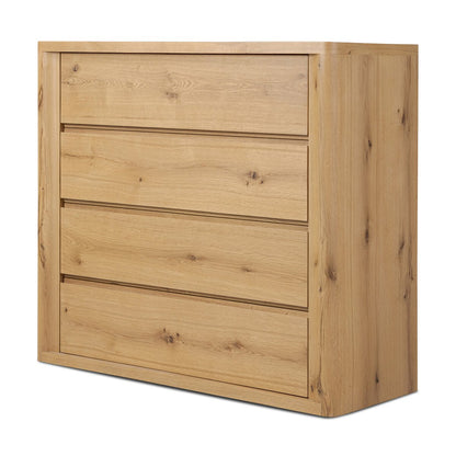 Novella 4 Drawer Dresser - Natural Oak Veneer Thick Random