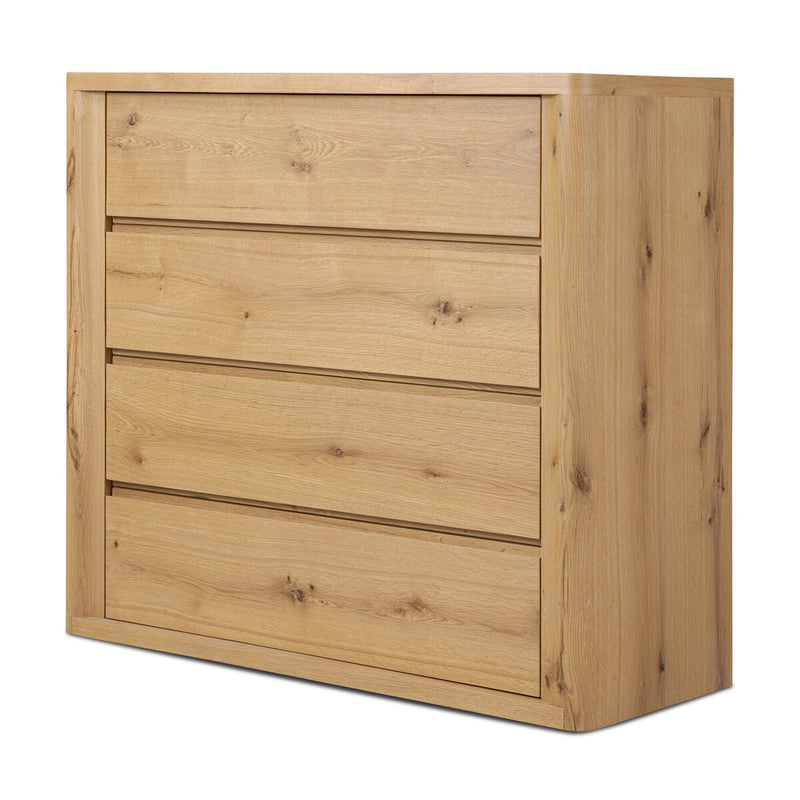 Novella 4 Drawer Dresser - Natural Oak Veneer Thick Random