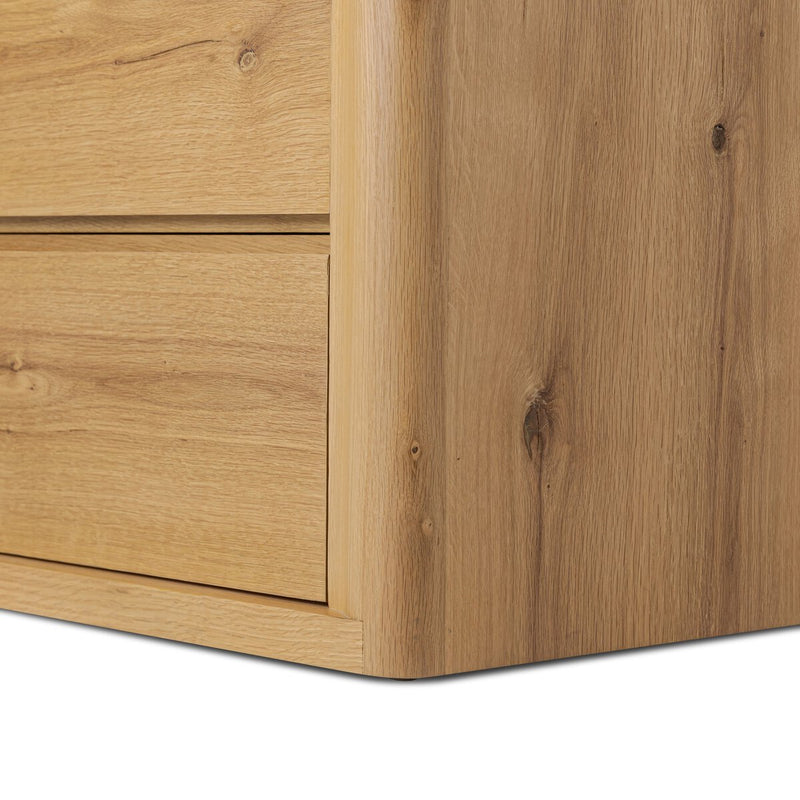 Novella Nightstand - Natural Oak Veneer Thick Random