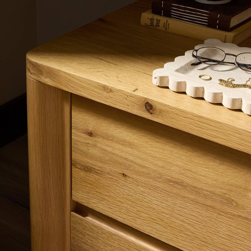 Novella Nightstand - Natural Oak Veneer Thick Random