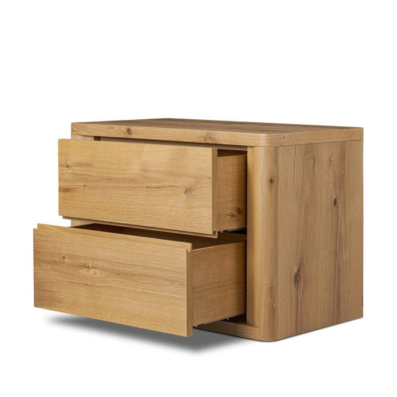 Novella Nightstand - Natural Oak Veneer Thick Random