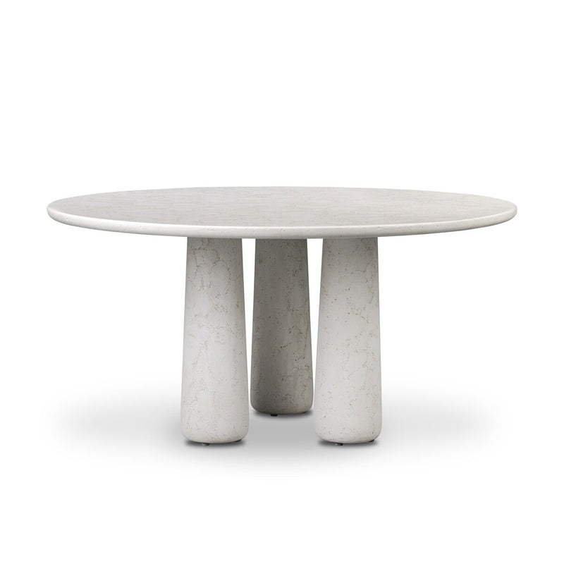 Rye Outdoor Dining Table-60" - Aged White Concrete