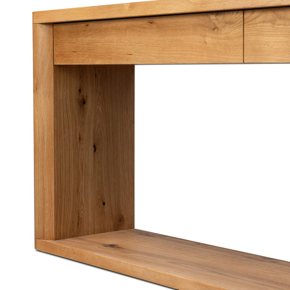 Novella Console Table - Natural Oak Veneer Thick Random