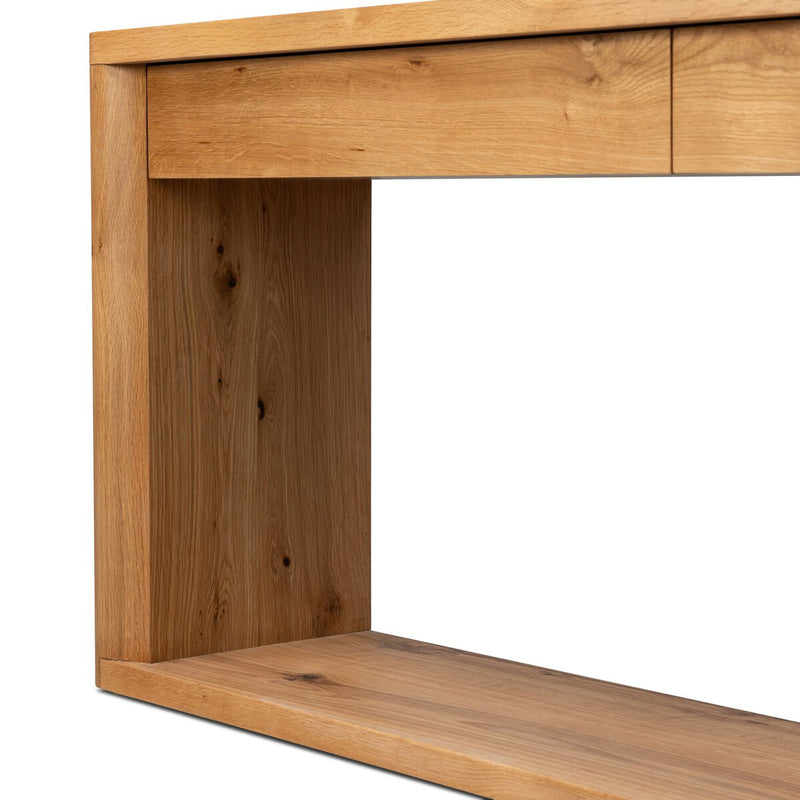 Novella Console Table - Natural Oak Veneer Thick Random