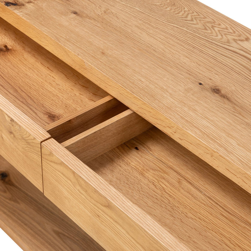 Novella Console Table - Natural Oak Veneer Thick Random
