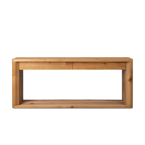 Novella Console Table - Natural Oak Veneer Thick Random