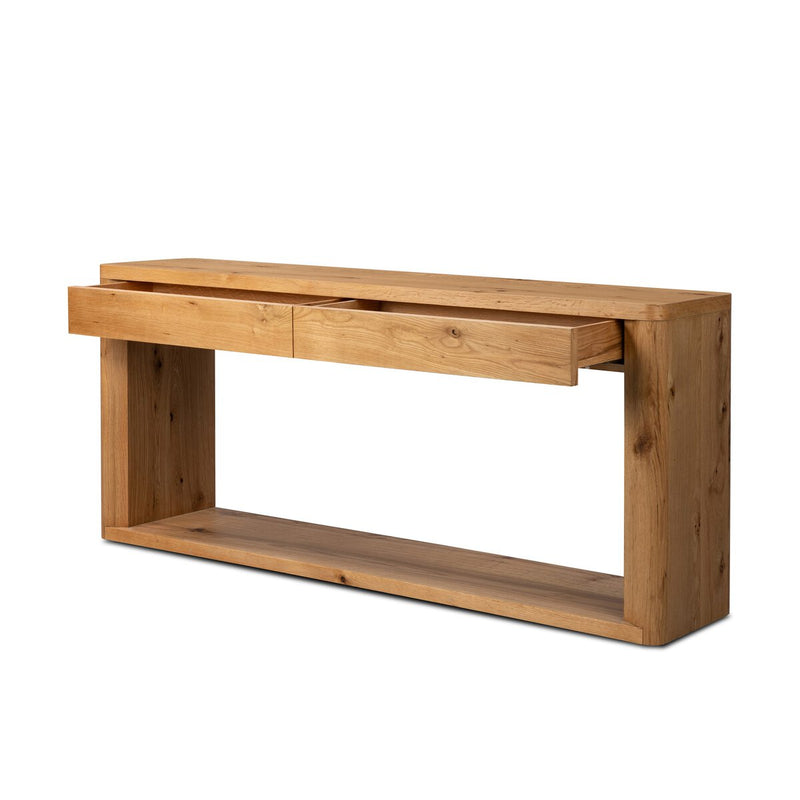 Novella Console Table - Natural Oak Veneer Thick Random
