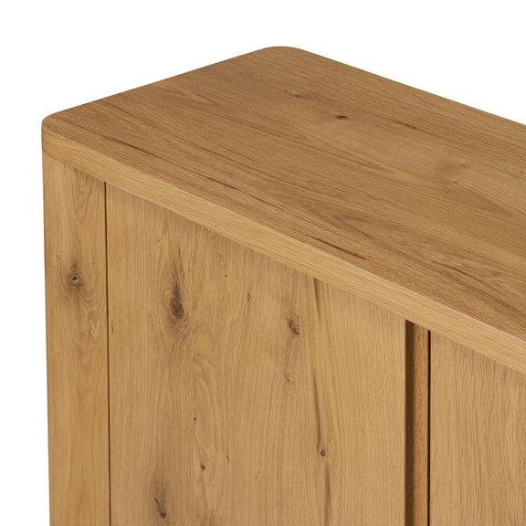 Novella Media Console - Natural Oak Veneer Thick Random