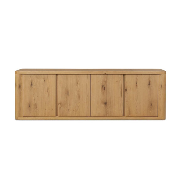 Novella Media Console - Natural Oak Veneer Thick Random