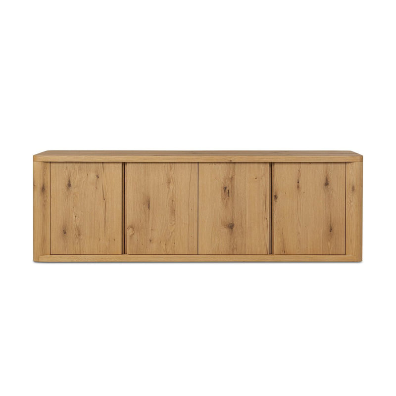 Novella Media Console - Natural Oak Veneer Thick Random