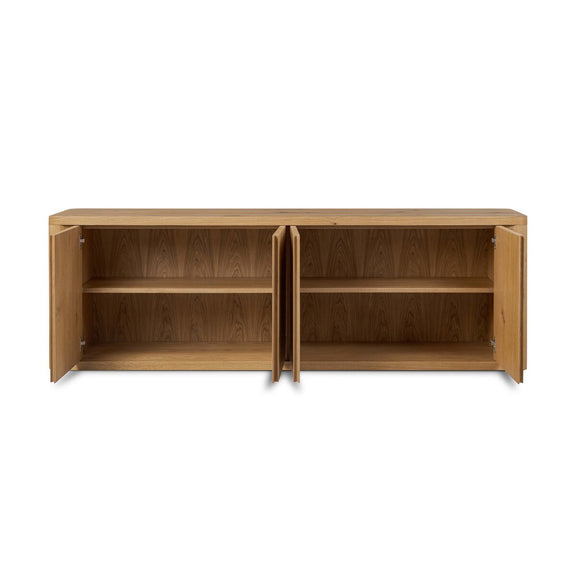 Novella Media Console - Natural Oak Veneer Thick Random