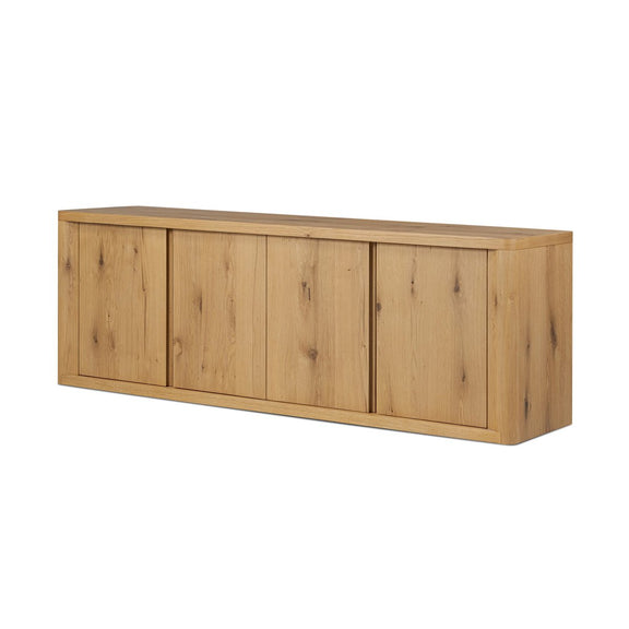 Novella Media Console - Natural Oak Veneer Thick Random