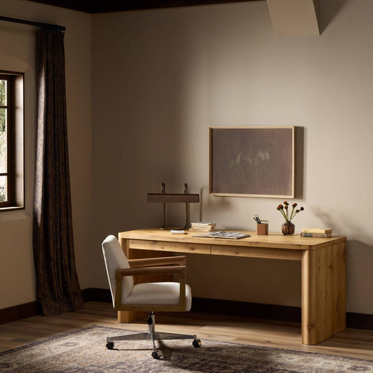 Novella Writing Desk - Natural Oak Veneer Thick Random