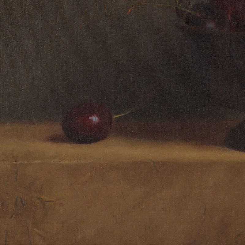 Red Cherries On Red Oak by Bethany Joseph - Walnut Floater
