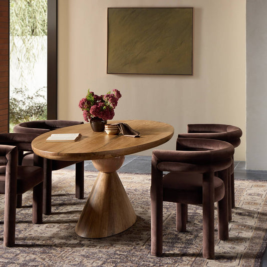Bibianna Oval Dining Table - Smoked Honey