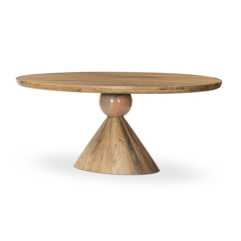 Bibianna Oval Dining Table - Smoked Honey