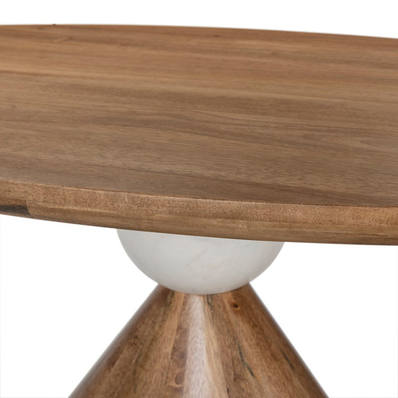 Bibianna Oval Dining Table - Honed White Marble