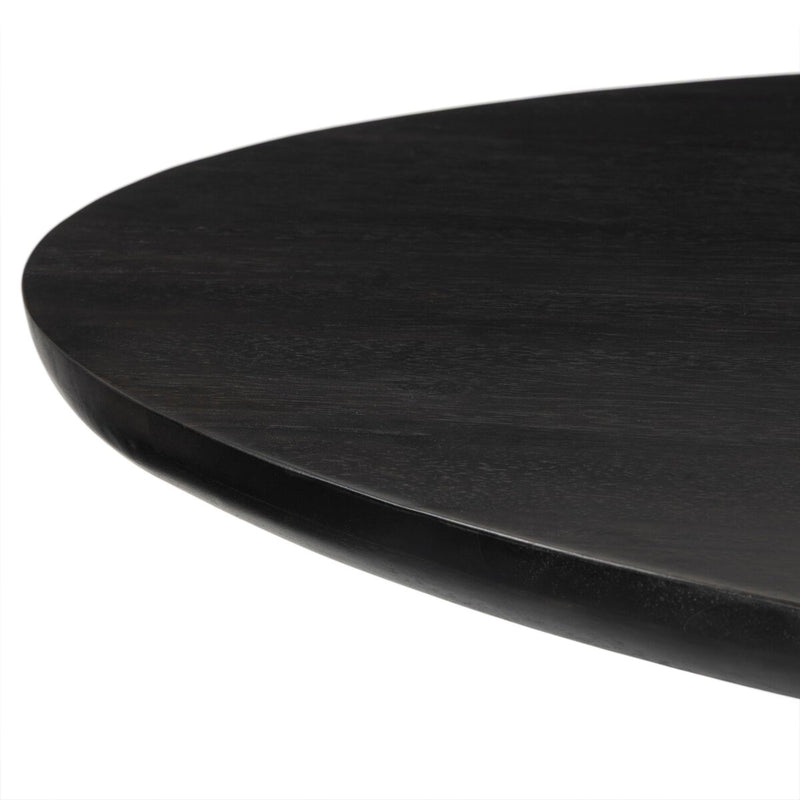 Bibianna Oval Dining Table - Worn Black Parawood