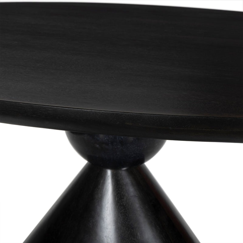 Bibianna Oval Dining Table - Worn Black Parawood
