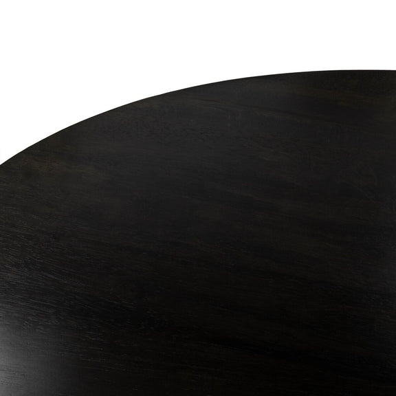 Bibianna Oval Dining Table - Worn Black Parawood