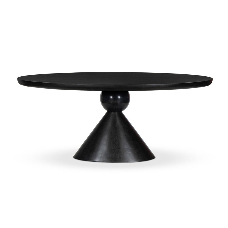Bibianna Oval Dining Table - Worn Black Parawood