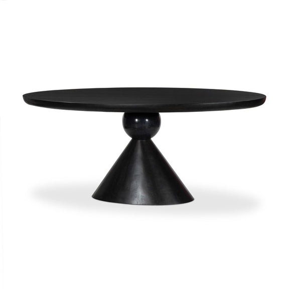 Bibianna Oval Dining Table - Worn Black Parawood