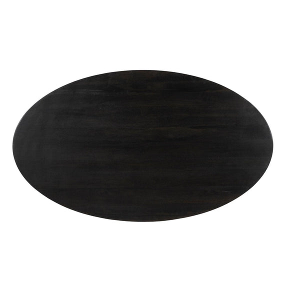 Bibianna Oval Dining Table - Worn Black Parawood
