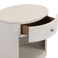 Amelia Oval One Drawer Nightstand - Ivory Painted Linen