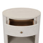 Amelia Oval One Drawer Nightstand - Ivory Painted Linen