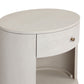 Amelia Oval One Drawer Nightstand - Ivory Painted Linen