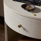 Amelia Oval One Drawer Nightstand - Ivory Painted Linen