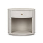Amelia Oval One Drawer Nightstand - Ivory Painted Linen