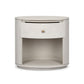 Amelia Oval One Drawer Nightstand - Ivory Painted Linen
