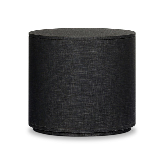 Amelia Oval One Drawer Nightstand - Black Linen