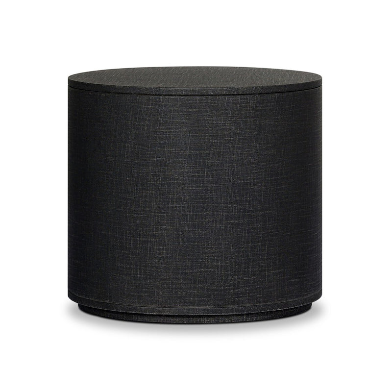 Amelia Oval One Drawer Nightstand - Black Linen