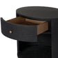 Amelia Oval One Drawer Nightstand - Black Linen