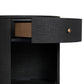Amelia Oval One Drawer Nightstand - Black Linen