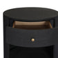 Amelia Oval One Drawer Nightstand - Black Linen