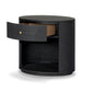 Amelia Oval One Drawer Nightstand - Black Linen