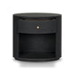 Amelia Oval One Drawer Nightstand - Black Linen